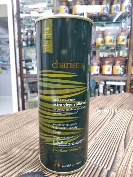 Оливковое масло Extra Virgin Charisma  ж/банка 500 мл