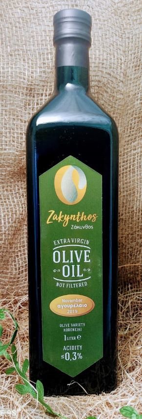 Оливковое масло  Extra Virgin нефильтованное Zakynthos стек/бут. 1 литр